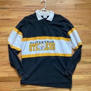 Vintage Steelers Made in USA Longsleeve Rugby Polo